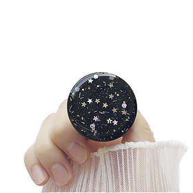 Glitter Round Mobilhållare / Mobilgrepp Svart