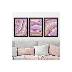 Dekorativ inramad målning 3-Delar 35x45 cm Flerfärgad 364LUL1382