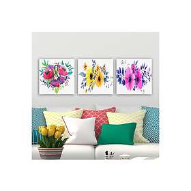 Dekorativ Canvastavla 3-Delar 30x30 cm Flerfärgad 564RMY1218