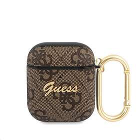 Guess 4G Script Metal Collection Skal AirPods Brun