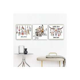 Dekorativ Canvastavla 3-Delar 30x30 cm Flerfärgad 564RMY1222