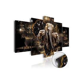 Arkiio Akrylglastavla Brown Elephants Foto på akryl [Glass] 100x50 A3-Acrylglasbild351