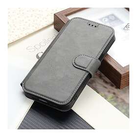 Boom iPhone 14 Pro Plånboksfodral Calfskin Grå