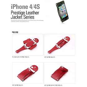 Zenus Leather Jacket väska till Apple iPhone 4S / 4 (Orange)