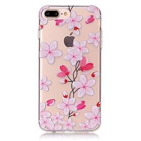 Flowers TPU Mobilskal iPhone 7 Plus Peach