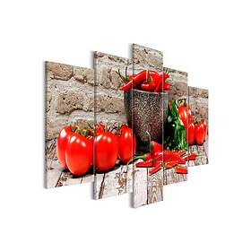 Tavla Red Vegetables 5 Parts Wide 100x50 Artgeist sp. z o. TM-N7824