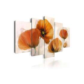 Tavla Poppies 5 Pieces 100x50 Artgeist sp. z o. TM-N2705