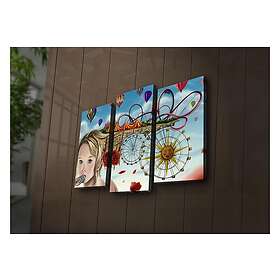 Dekorativ Canvasmålning LED-belysning 3 Delar Flerfärgad 254LED3236