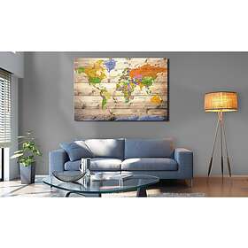 Tavla Map on wood: Colourful Travels 60x40 sp. z o. TM-N6628