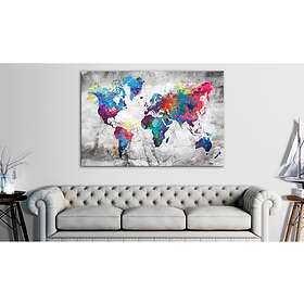 Tavla World Map: Grey Style 120x80 sp. z o. TM-N6631-DKX
