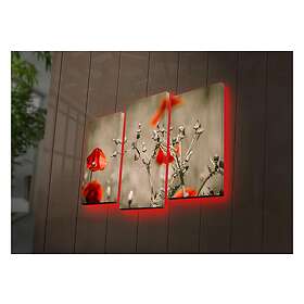 Dekorativ Canvasmålning LED-belysning 3 Delar Flerfärgad 254LED4289