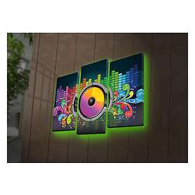 Dekorativ Canvasmålning LED-belysning 3 Delar Flerfärgad 254LED4272