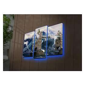 Dekorativ Canvasmålning LED-belysning 3 Delar Flerfärgad 254LED4284