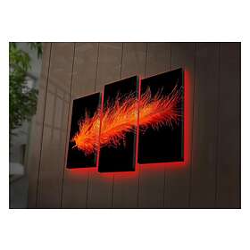 Dekorativ Canvasmålning LED-belysning 3 Delar Flerfärgad 254LED4273