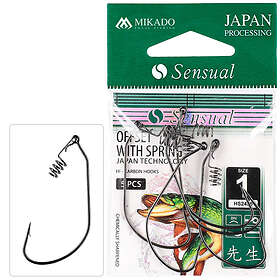 Mikado Sensual Offset With Spring Texas Hook Silver 1/0