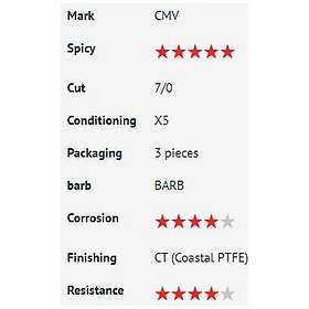 VMC Redentex+f 7242ct Barbed Single Eyed Hook 3 Units Guld 6/0