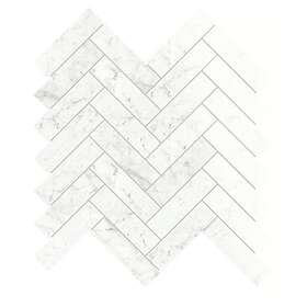 Konradssons Kakel Klinker Marmi Cararra Levigato Herringbone 3x10 cm 2,85x10,4cm 7030