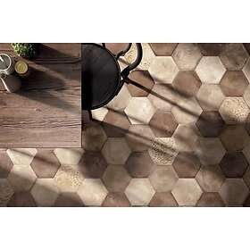 Konradssons Kakel Klinker Terra Rosso Brun Hexagon 22x25 cm 21,6x25cm 4719