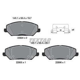 Textar Hyundai Bromsbelaggssats skivbroms Q 2280401