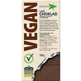 Green Star Vegan Ljus Choklad 100g