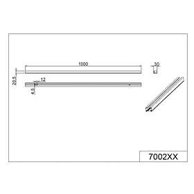 Trio Skensystem Duoline 100 cm DUOline skena m-svart 700232