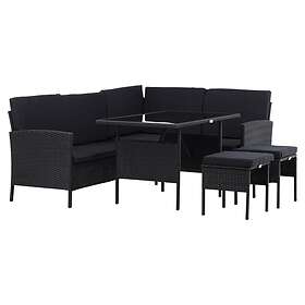 Venture Design Loungegrupp Knock Corner Sofa- Black/Black Wicker 2046-201