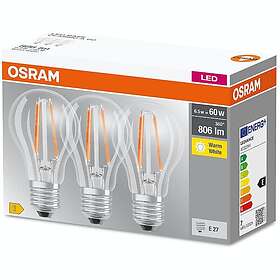 Osram LED-lampe Normal (60) Klar 3-p E27 Cl A LED-lampe NORMAL KLAR 3-P CL