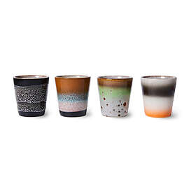 HKliving 70's ristretto mugg 4-pack Good vibes