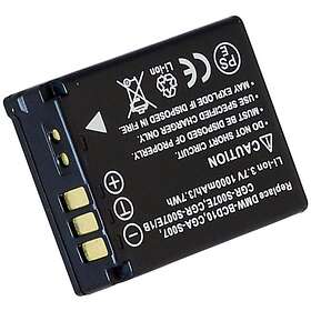 Batteriexperten Kompatibelt med Panasonic Lumix DMC-TZ5, 3.6V (3.7V), 1000 mAh