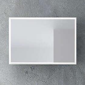 4AQUA Spegel Luna Med Ram 120 vit matt med ram och led belysning SL120B