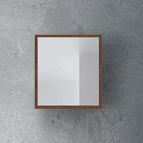 4AQUA Spegel Luna Med Ram 60 mörkbrun ek med ram och led belysning SL60K