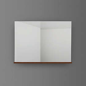 4AQUA Spegel Med Hylla Speg med hylla 100 mörkbrun ek SPH100K