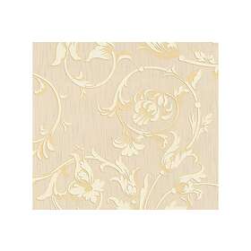 A.S. Creation Blommig Tapet Tessuto Ovävd Cream Guld 956332