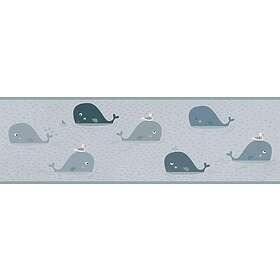 A.S. Creation Självhäftande border Floating Friends Grå 403735