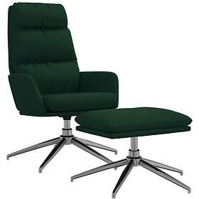 vidaXL Vilstol med fotpall mörkgrön tyg