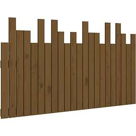 vidaXL Väggmonterad sängynpääty honungsbrun 140x3x80 cm massiv furu