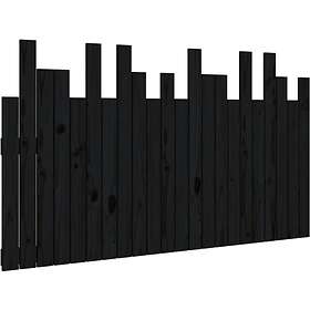 vidaXL Väggmonterad huvudgavel svart 140x3x80 cm massiv furu