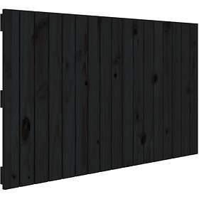 vidaXL Väggmonterad huvudgavel svart 108x3x60 cm massiv furu