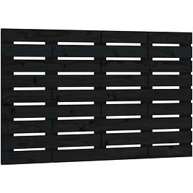 vidaXL Väggmonterad huvudgavel svart 106x3x63 cm massiv furu