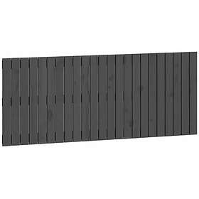 vidaXL Väggmonterad huvudgavel grå 147x3x60 cm massiv furu