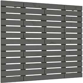 vidaXL Väggmonterad huvudgavel grå 126x3x91,5 cm massiv furu