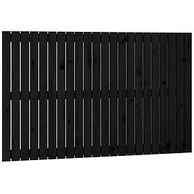 vidaXL Väggmonterad huvudgavel svart 140x3x90 cm massiv furu