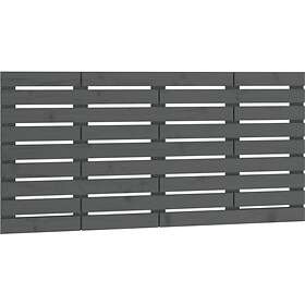 vidaXL Väggmonterad huvudgavel grå 156x3x63 cm massiv furu