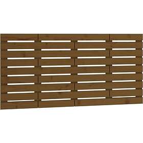 vidaXL Väggmonterad huvudgavel honungsbrun 126x3x63 cm massiv furu