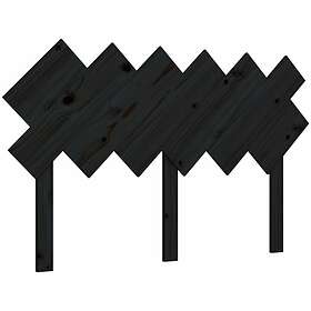 vidaXL Sängynpääty svart 132x3x81 cm massiv furu