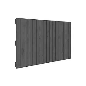 vidaXL Väggmonterad sängynpääty grå 108x3x60 cm massiv furu