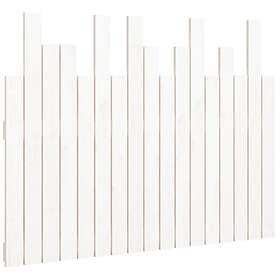 vidaXL Väggmonterad huvudgavel vit 108x3x80 cm massiv furu