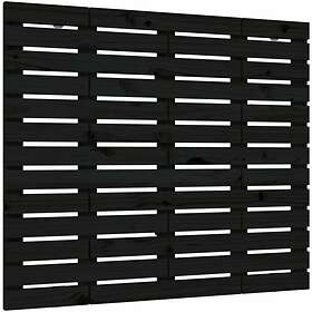 vidaXL Väggmonterad huvudgavel svart 141x3x91.5 cm massiv furu