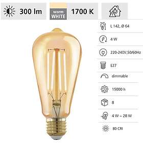 EGLO ST64 4W 1700K Dæmpbar Amber E27