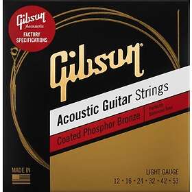 Gibson Coated Phosphor Bronze Acoustic Guitar Strings Light